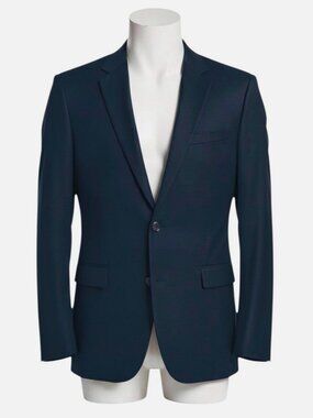 Hugo Boss Men's Blue Aldons Extra Slim Fit Wool Suit Jacket Size 42